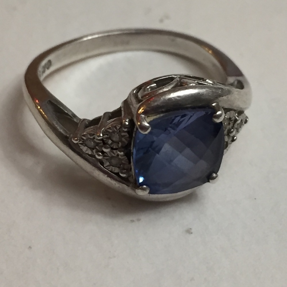 Three gemstone 925 sterling silver rings-sapphire by Vahan - Picture 3 of 8